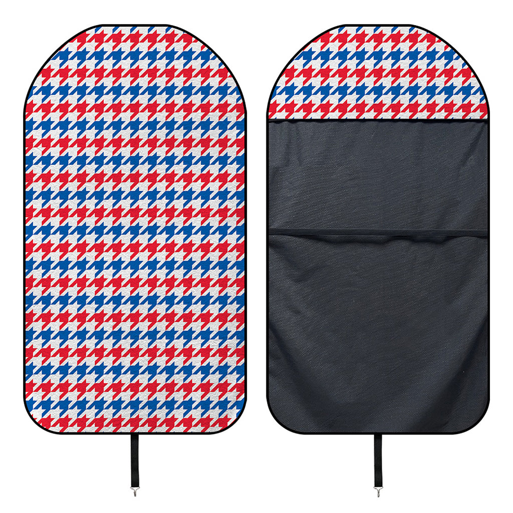 Red Blue And White Houndstooth Print Waterproof Car Seat Cover