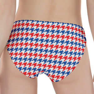 Red Blue And White Houndstooth Print Women's Panties