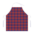Red Blue And White Tartan Pattern Print Adjustable Apron