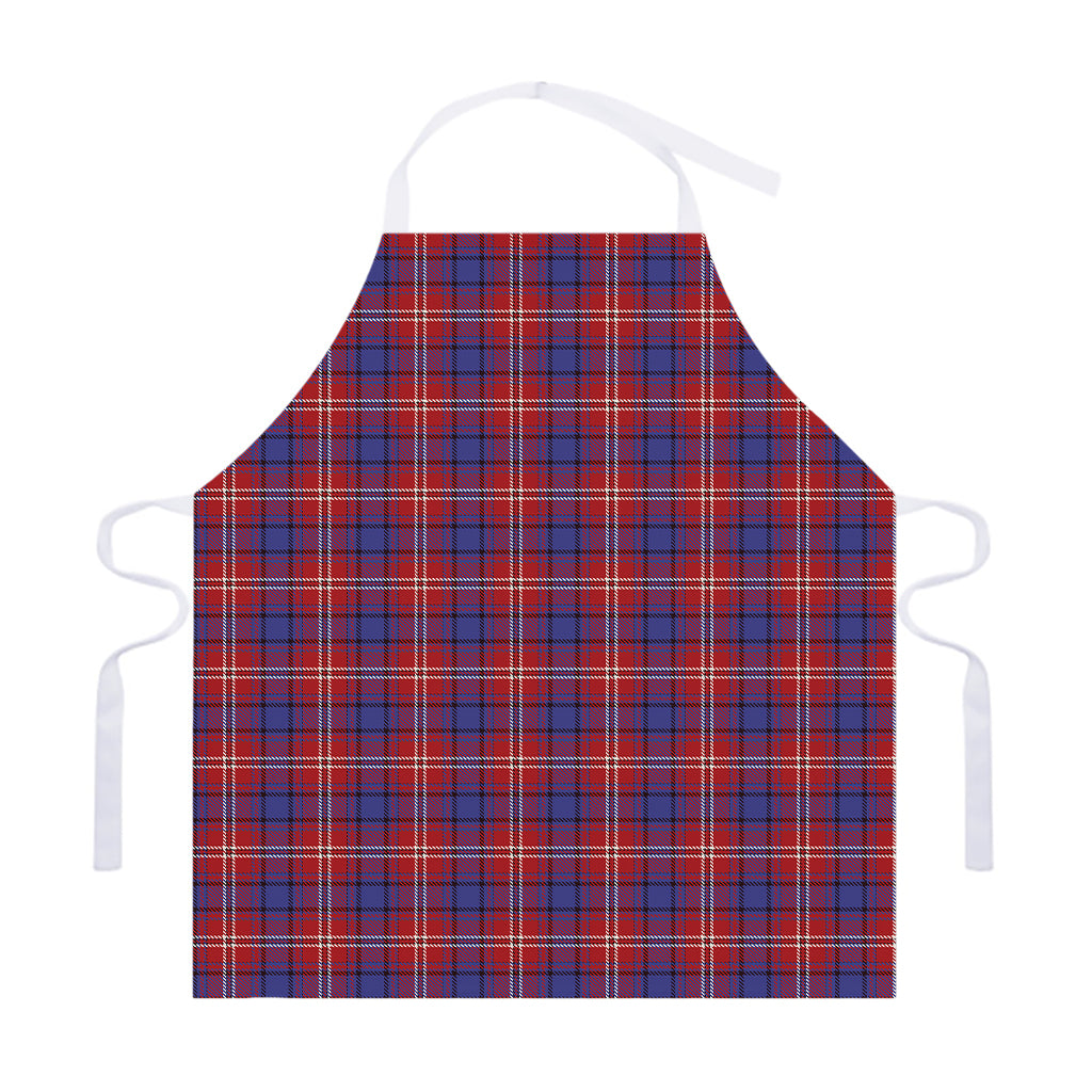 Red Blue And White Tartan Pattern Print Adjustable Apron