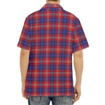 Red Blue And White Tartan Pattern Print Aloha Shirt