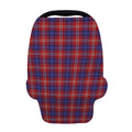 Red Blue And White Tartan Pattern Print Baby Seat Cover