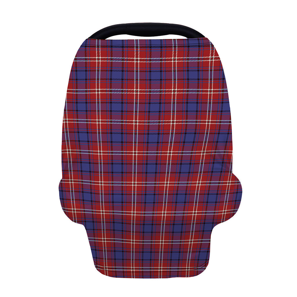 Red Blue And White Tartan Pattern Print Baby Seat Cover