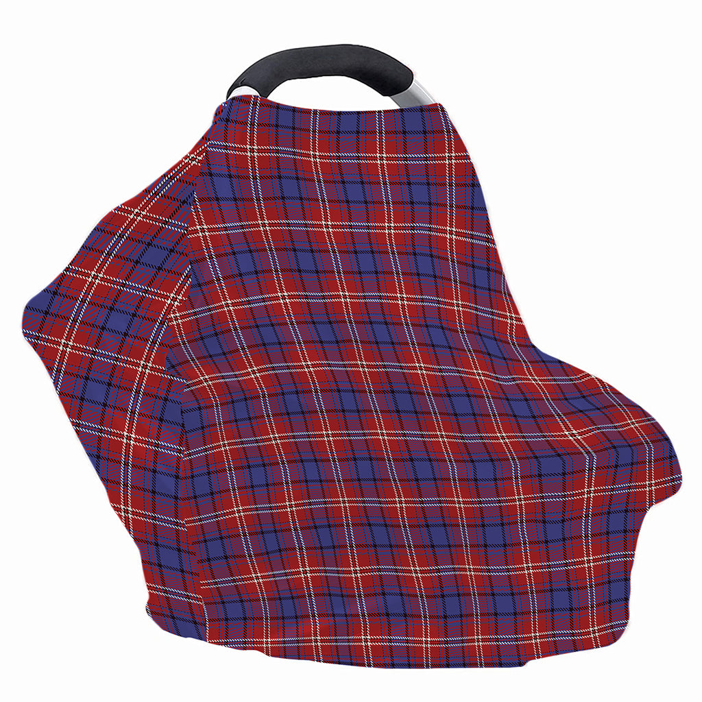 Red Blue And White Tartan Pattern Print Baby Seat Cover