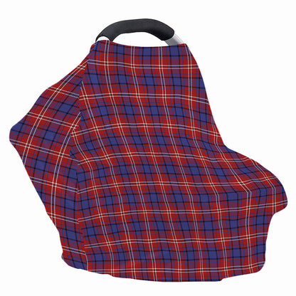 Red Blue And White Tartan Pattern Print Baby Seat Cover