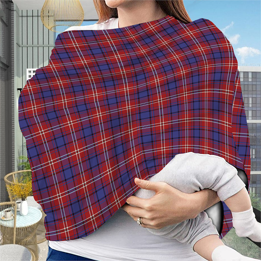 Red Blue And White Tartan Pattern Print Baby Seat Cover