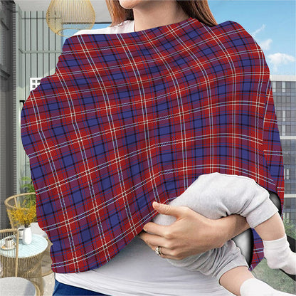 Red Blue And White Tartan Pattern Print Baby Seat Cover