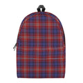 Red Blue And White Tartan Pattern Print School Backpack