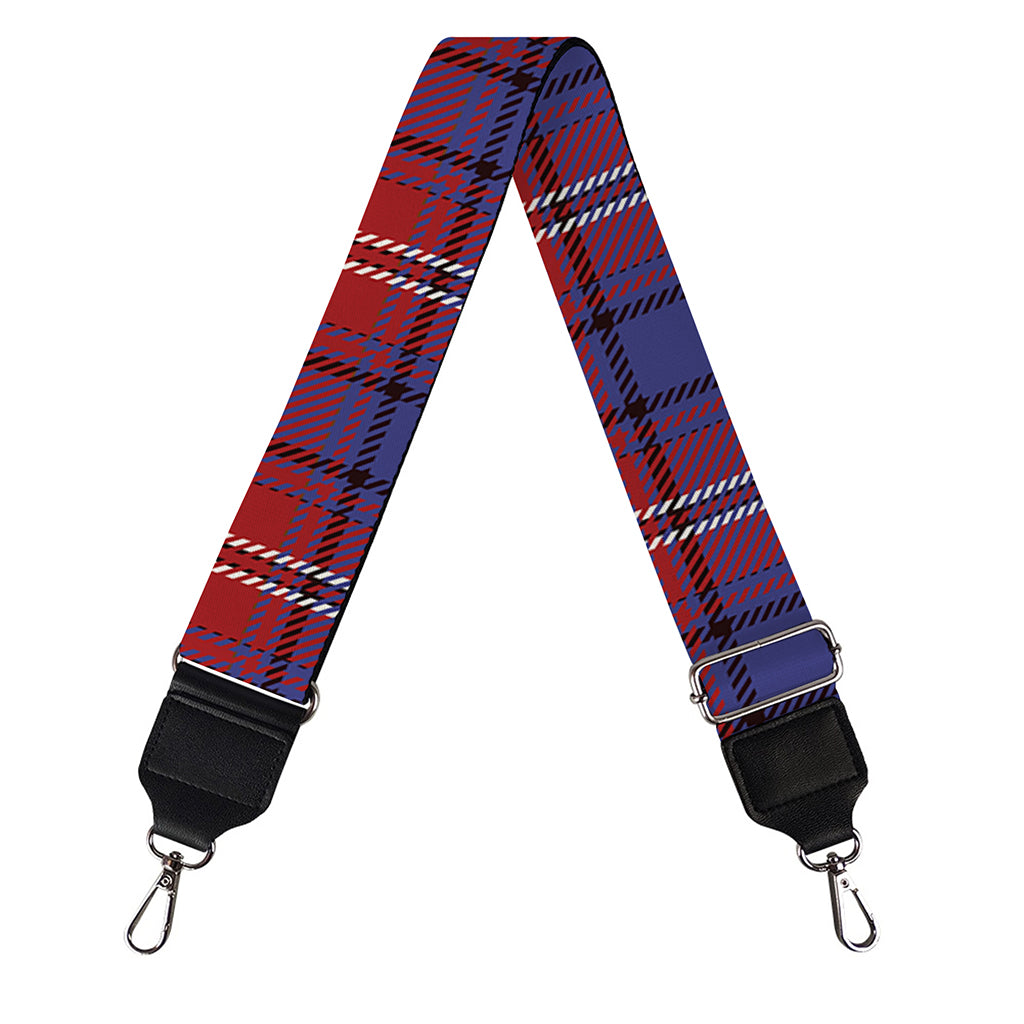 Red Blue And White Tartan Pattern Print Bag Strap