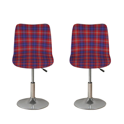 Red Blue And White Tartan Pattern Print Bar Stool Covers