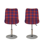 Red Blue And White Tartan Pattern Print Bar Stool Covers