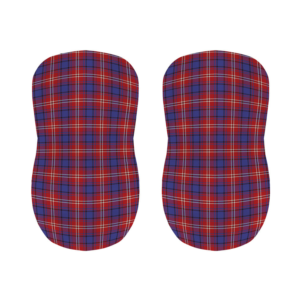 Red Blue And White Tartan Pattern Print Bar Stool Covers