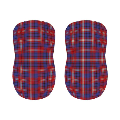 Red Blue And White Tartan Pattern Print Bar Stool Covers