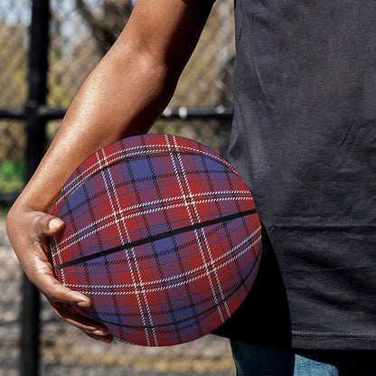 Red Blue And White Tartan Pattern Print Basketball