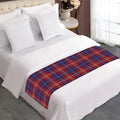 Red Blue And White Tartan Pattern Print Bed Runner
