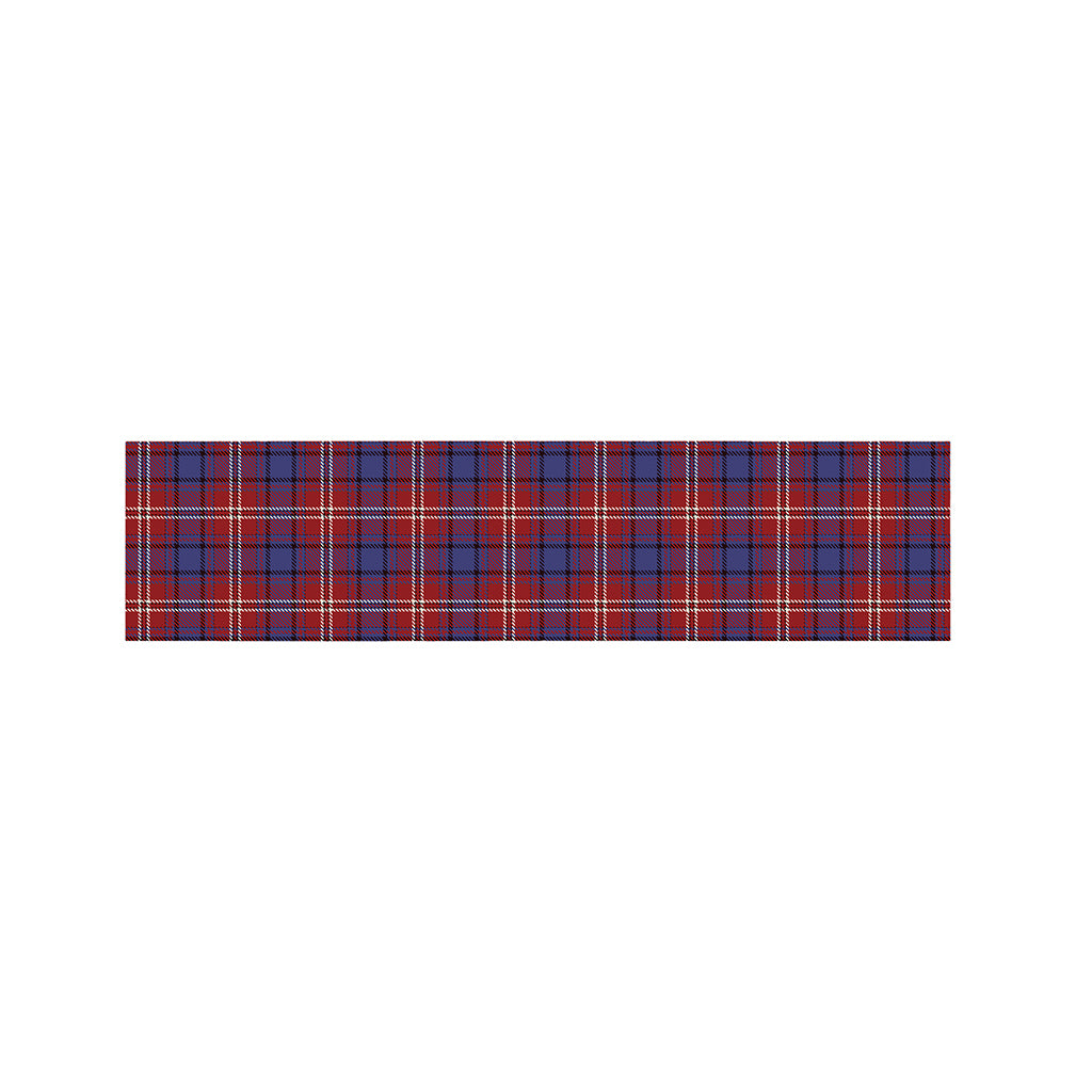 Red Blue And White Tartan Pattern Print Bed Runner