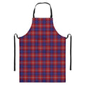 Red Blue And White Tartan Pattern Print Bib Apron With Pocket