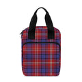 Red Blue And White Tartan Pattern Print Bible Tote Bag