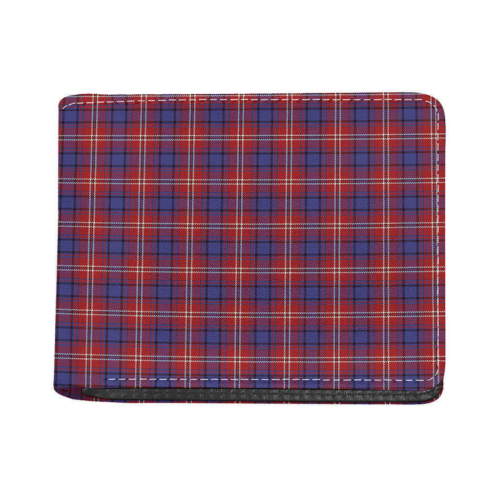 Red Blue And White Tartan Pattern Print Bifold Wallet