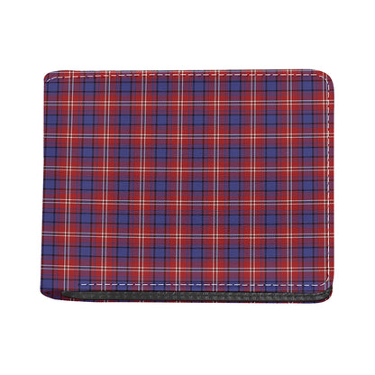 Red Blue And White Tartan Pattern Print Bifold Wallet
