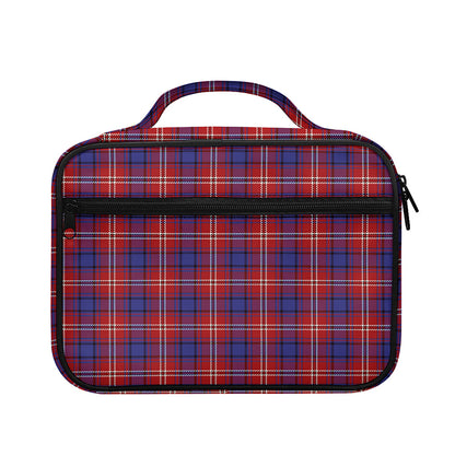 Red Blue And White Tartan Pattern Print Briefcase Bible Bag