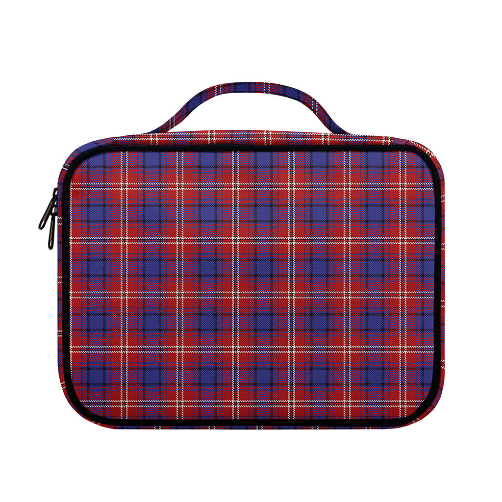 Red Blue And White Tartan Pattern Print Briefcase Bible Bag