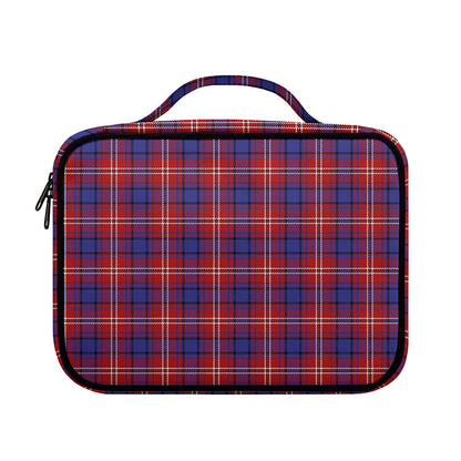 Red Blue And White Tartan Pattern Print Briefcase Bible Bag