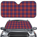 Red Blue And White Tartan Pattern Print Car Windshield Sun Shade