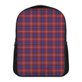 Red Blue And White Tartan Pattern Print Casual Backpack