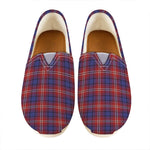 Red Blue And White Tartan Pattern Print Casual Shoes