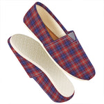 Red Blue And White Tartan Pattern Print Casual Shoes