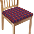 Red Blue And White Tartan Pattern Print Chair Cushion Cover
