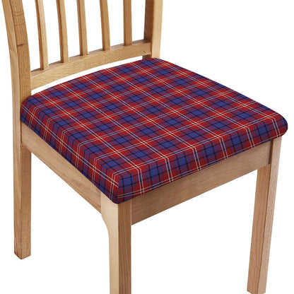Red Blue And White Tartan Pattern Print Chair Cushion Cover
