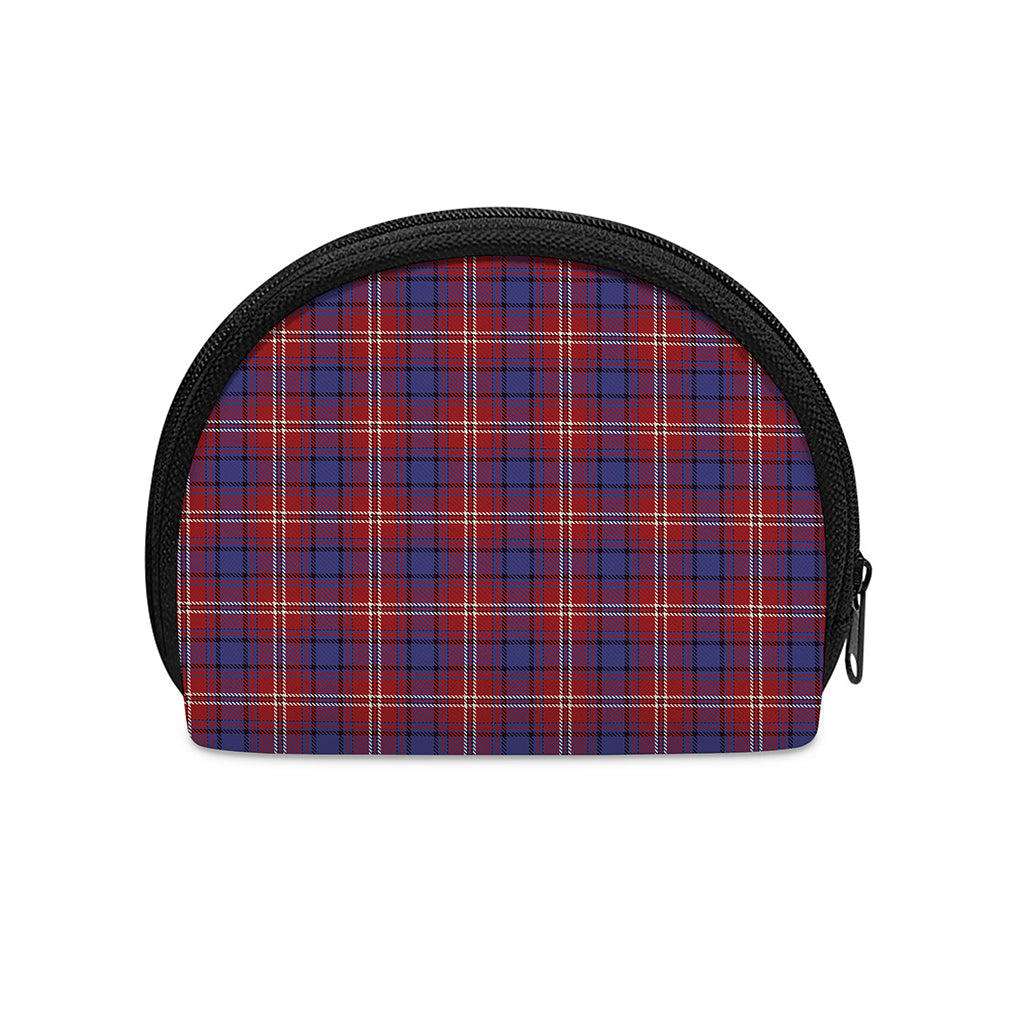 Red Blue And White Tartan Pattern Print Coin Purse