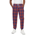 Red Blue And White Tartan Pattern Print Cotton Sweatpants