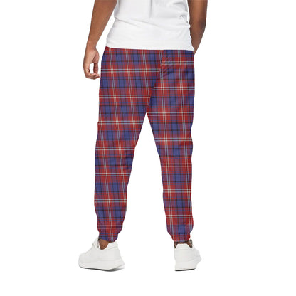 Red Blue And White Tartan Pattern Print Cotton Pants
