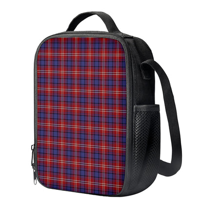 Red Blue And White Tartan Pattern Print Crossbody Lunch Bag