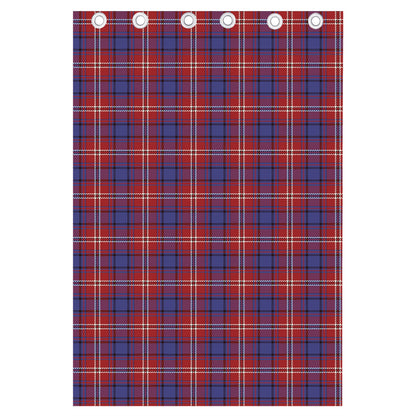 Red Blue And White Tartan Pattern Print Curtain