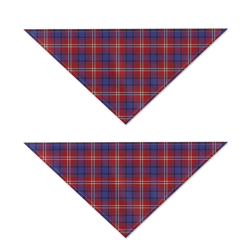 Red Blue And White Tartan Pattern Print Dog Bandana