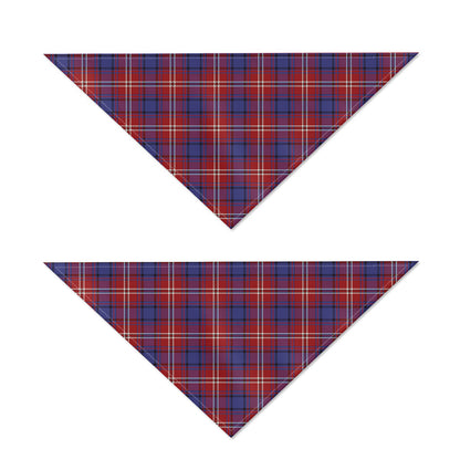 Red Blue And White Tartan Pattern Print Dog Bandana