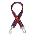 Red Blue And White Tartan Pattern Print Dog Seat Belt