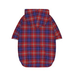 Red Blue And White Tartan Pattern Print Dog Zip Up Hoodie