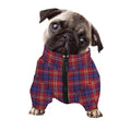 Red Blue And White Tartan Pattern Print Dog Zip Up Jacket