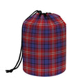 Red Blue And White Tartan Pattern Print Drawstring Makeup Bag