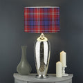 Red Blue And White Tartan Pattern Print Drum Lamp Shade