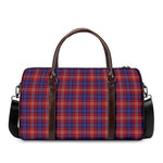Red Blue And White Tartan Pattern Print Duffle Bag