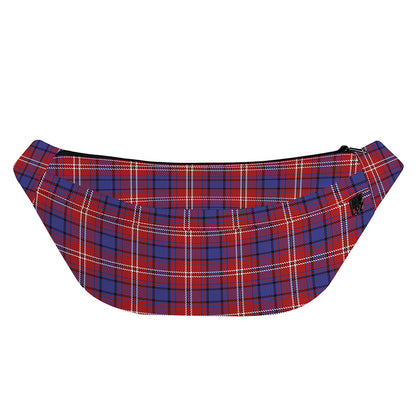 Red Blue And White Tartan Pattern Print Fanny Pack