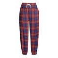 Red Blue And White Tartan Pattern Print Fleece Lined Knit Pants
