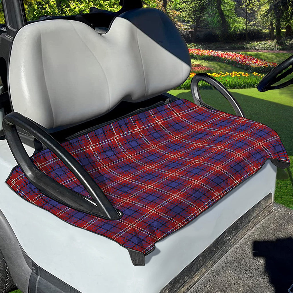 Red Blue And White Tartan Pattern Print Golf Cart Seat Cover