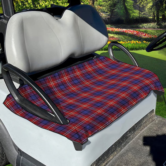 Red Blue And White Tartan Pattern Print Golf Cart Seat Cover